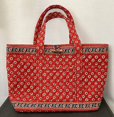 Vintage Vera Bradley Americana Red Medium Tote Bag Travel Tote Retired USA • $43.99