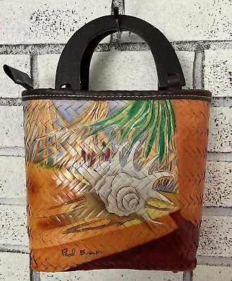 Sun N Sand Vintage Colorful Small Bucket Tote Bag • $40