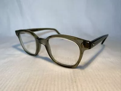 Vintage AMERICAN Optical Flexi-Fit 6M Z87 P 48 Clear Green Frame Eyeglasses • $74.99