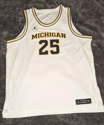 Nike Jordan Michigan Wolverines White #25  Basketball Jersey CD3152-101 Size 2XL • $44.99