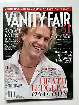 Vanity Fair Magazine August 2009 Heath Ledger • $2.50