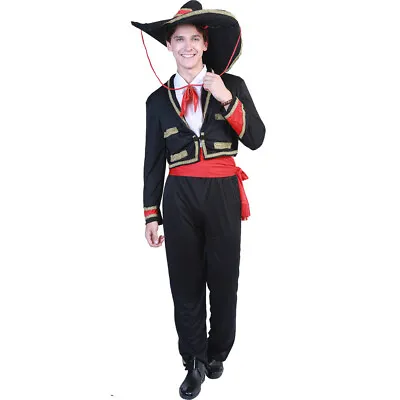 Mexico Traditional Costume Halloween Suit Day Of The Dead Mariachi Sombrero US • $31.99