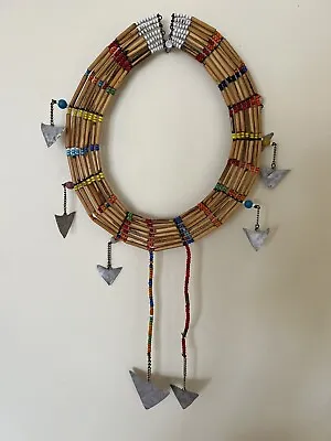 AUTHENTIC Vintage Maasai African Tribal Glass And Wood Bead Collar Necklace • $25.99