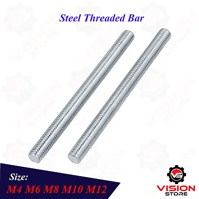 M6 M8 M10 M12 Threaded Metric Bar Studding Rod Zinc Bzp Plated • £2.81