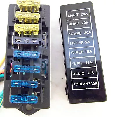 8 Way Fuse  Box Holder With  Wiring 8 Mixed Amp Fuses To Suit Box • $23