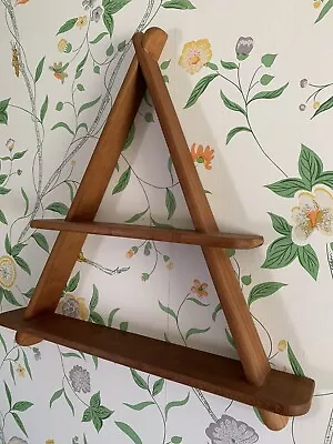 Mid Century Danish Modern Teak Wall Hanging Shelf  Triangle Style Of Peder Moos • $99.93