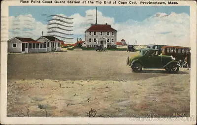 1937 ProvincetownMA Race Point Coast Guard Station At The Tip End Of Cape Cod • £9.49