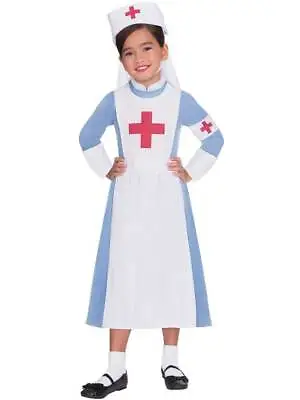 Childs Vintage Nurse Fancy Dress Costume WW1 WW2 Midwife Uniform Book Day Girls • £10.99