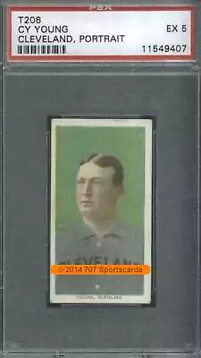 1909-11 T206 #520 Cy Young PSA 5 Portrait Sweet Caporal 350/30  (9407) • $25000