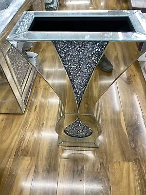 £99.99 • Buy Diamond Crushed Crystal Sparkly Silver Mirrored Floor Vase 70CM