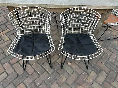 2 Knoll Harry Bertoia Wire Chair Cushions - Need New Foam Sewn In. Black • $50