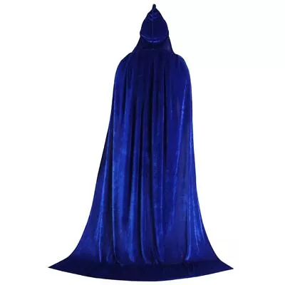 Halloween Adult Witch Cloak Hooded Cape Robe Velvet Party Cosplay Costume • $11.99