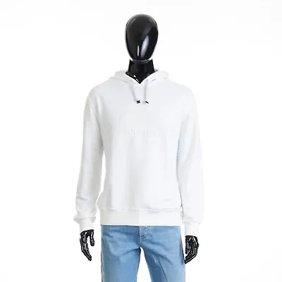 BRUNELLO CUCINELLI 1300$ White Hooded Sweatshirt - Logo Embroidery French Terry • $716