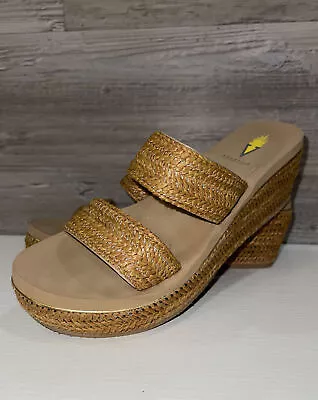 Volatile Two Strap Double Strap Platform Wedge Slip On Sandals Shoes Women's 8 • $30.99