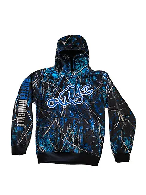 Moonshine Camo Busted Knuckle Films Undertow Hoodie - Blue Sweatshirt Size Small • $34.99