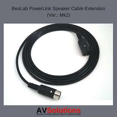 BeoLab Extension Speaker Cable For B&O Bang & Olufsen PowerLink Mk2 BLK HQ - 2 M • £19.99
