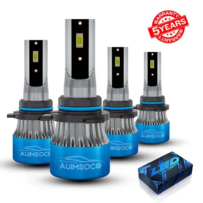 4x 9005 9006 LED Combo Headlight Bulbs High Low Beam Kit Extremely White 6000K • $45.99