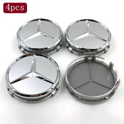 4PCS Wheel Center Hub Cap Chrome Rim Hub Silver Badge Fit For Mercedes-Benz 75mm • $14.76