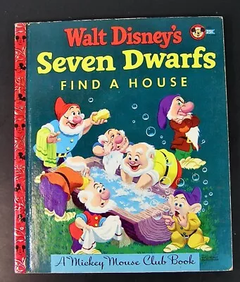 Vintage Mickey Mouse Club Book  WALT DISNEY'S SEVEN DWARFS FIND A HOUSE   1952 • $8.96