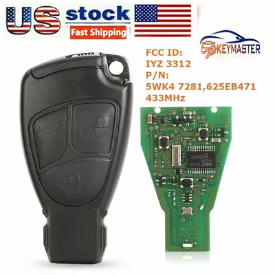 Smart Remote Key Fob For MERCEDES BENZ C E S CLASS IYZ 3312 625EB471 433MHz 3B • $20.76