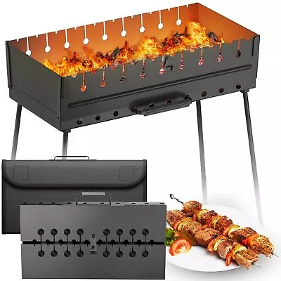Charcoal Grill For 10 Skewers - Portable Barbecue - Kabob Camp Grills - Folda... • $144.44