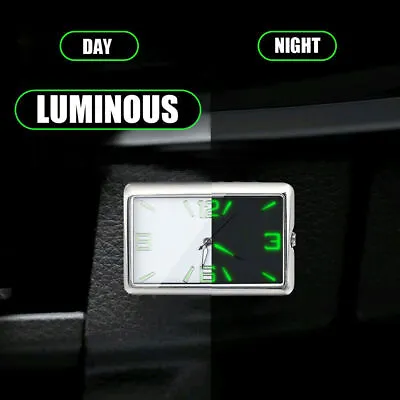 Luminous Mini Quartz Analog Watch Stick-On Clock Parts For Car Dash Motorcycle • $10.99