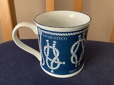 Nauticalia Blue & White ‘Knots’ Porcelain Mug  For Beach Hut? Good Cond • £9.95