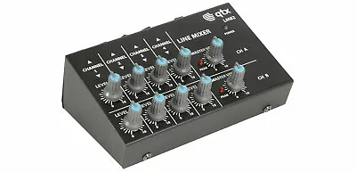 QTX LM82 4ch Stereo Mini Mixer Line Level Studio Karaoke DJ Recording • £42