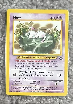 Pokemon TCG: WOTC Black Star Promo Mew #47 (Lightly Played) • $34.99