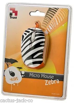 New Trust Black & White Zebra Optical Usb Micro Mouse With Scroll Wheel 16821 • £13.97