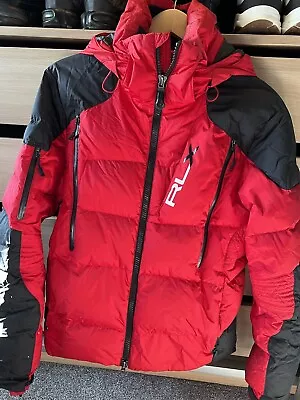 Ralph Lauren RLX Red Down Puffer Coat Ski Jacket Mens Size Medium • £30