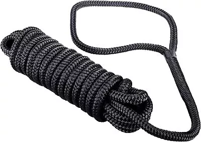 1 Pack 5/8 Inch 30FT Double Braid Nylon Boat Marine Dock Line Mooring Rope Black • $29.99