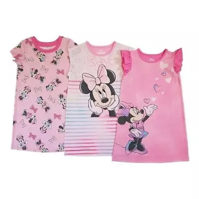 Pink Minnie Mouse Girl Kids 3-pack Nightgown (5 & 6 YRS) • $13.99