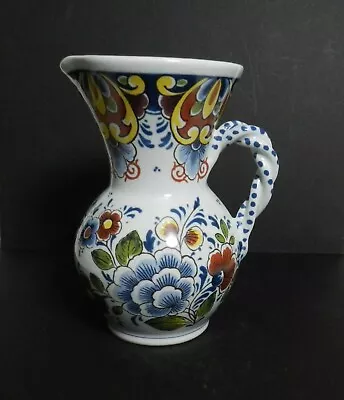 EEB- 13 -- DELFT ART POTTERY POLYCHROME EWER PIRCHER 4 1/2  HIGH Hand Painted • $24