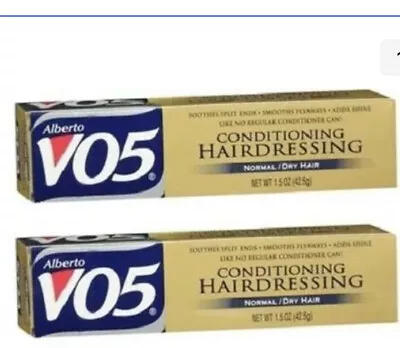 (2)￼ Alberto VO5 Conditioning Hairdressing Normal/Dry Hair 1.5 Oz TWO TUBE • $29.99