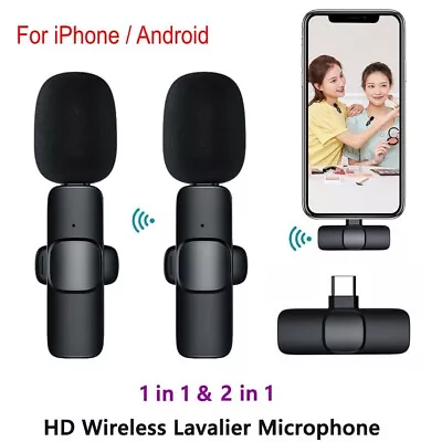 Wireless Lavalier Microphone Video Recording Mini Mic Live For IPhone/Android • $18.99
