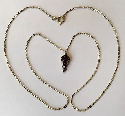 Antique Victorian Gold Filled Bohemian Garnet Pendant Necklace • $95