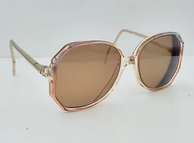 Vintage Metzler 5840 Brown Blue Translucent Oval Sunglasses Germany FRAMES ONLY • $37.40