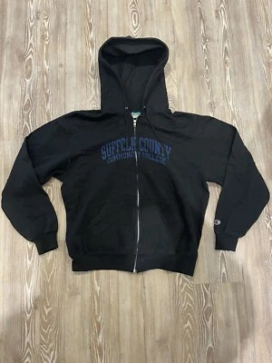 £2 • Buy Vintage Champion College Zip Up Hoodie L