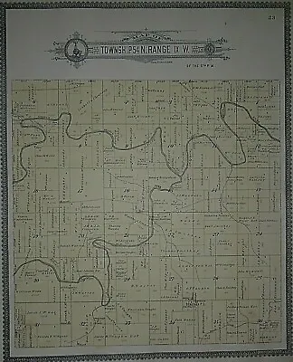 Vintage 1917 Land Owner Plat Map ~ STROTHER P.O. MONROE Co MISSOURI • $45.95