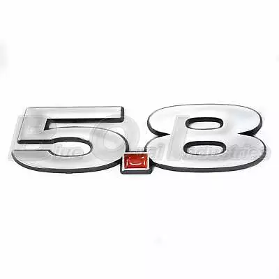 Chrome Plated 5.8 Liter Engine Emblem Badge Logo With Red Insert - 5.25  Long • $13.95