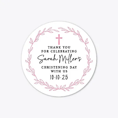 Personalised Christening Stickers Christening Sweet Cone Stickers Labels • £4.50