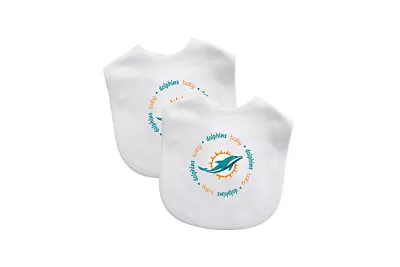 Miami Dolphins 2 Pack Baby Bibs Licensed NFL Bib Set • $16.95