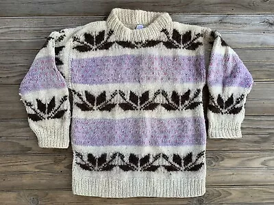 Artesania 100% Wool Chunky Sweater Women’s Hand Knit Made In Ecuador • $15