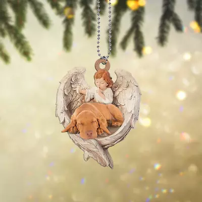 Vizsla Dog Sleeping Angel Wings Christmas Love Vizsla Dog Car Ornament Gift • $19.99