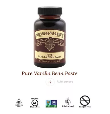 Pure Vanilla Bean Paste Nielsen-Massey 4oz Size New & Sealed  /  Ships Free • $13.89