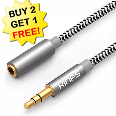 KINPS 4-10FT Deluxe Braided Long 3.5mm Headphone Audio Extension Cable Speaker • $8.78