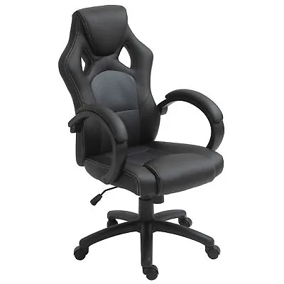 Vinsetto Racing Gaming Chair Swivel Home Office Gamer Chair With Wheels Gray • £79.99