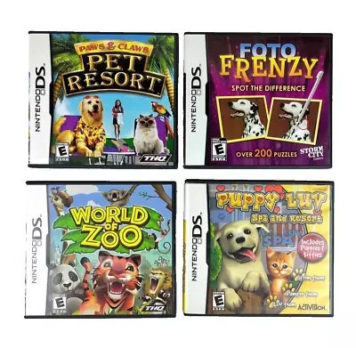 Lot Of 4 Nintendo DS Video Games Animals Zoo Virtual Pets • $20.19