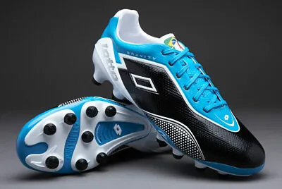 Lotto Zhero Gravity IV 200 FG - Black / Cyan Blue - Football Boots - Size 12 NEW • £49.60